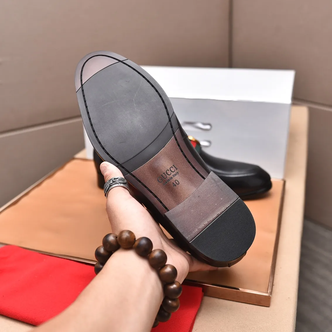 Men's shoes💰540📛📛Original (water-dyed cowhide) Gucci GUCCI official website formal shoes🌀 Italian🇮🇹imported cowhide➕top imported water-dyed cowhide lining💋Finely handmade original bottom, the real thing looks better when photographed in person Standard size 38-44